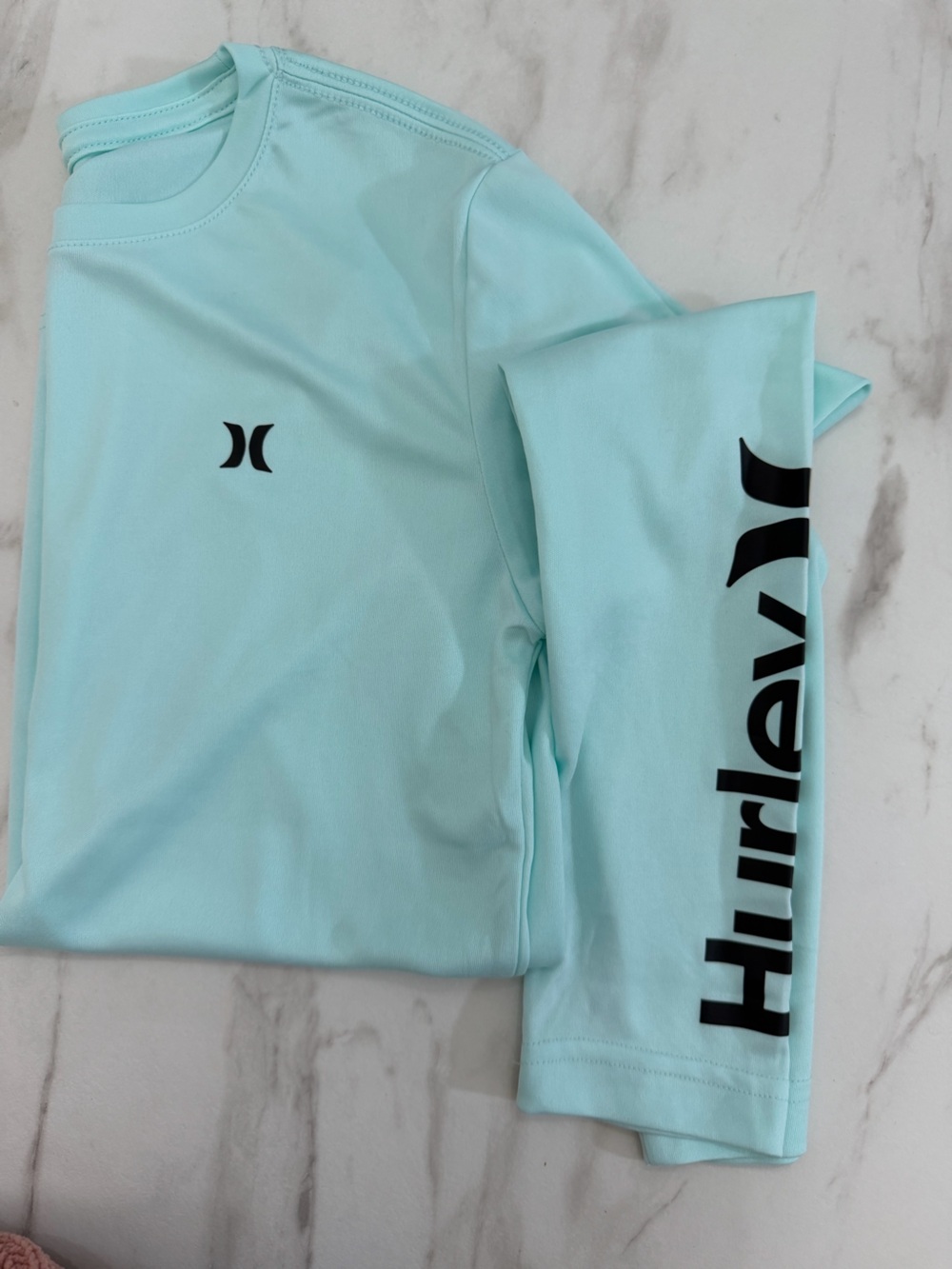 Hurley kids Mint Blue Swim Shorts with Black Logo